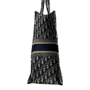 Oblique Book Tote Large Canvas Blue