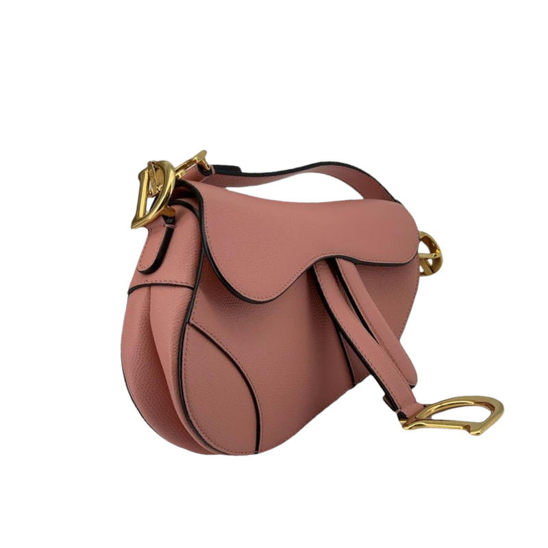 Christian Dior Saddle Trotter Hand Bag Pink Canvas Italy