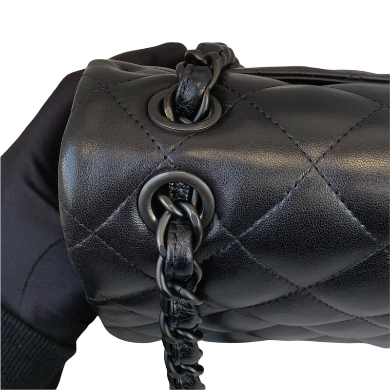 Jumbo Double Flap Lambskin So Black