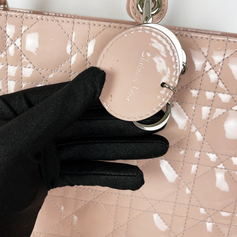 Lady Dior Large Patent Pink SHW