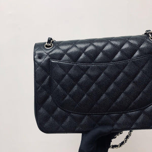 Classic Double Flap Jumbo Bag in Black Caviar with SHW