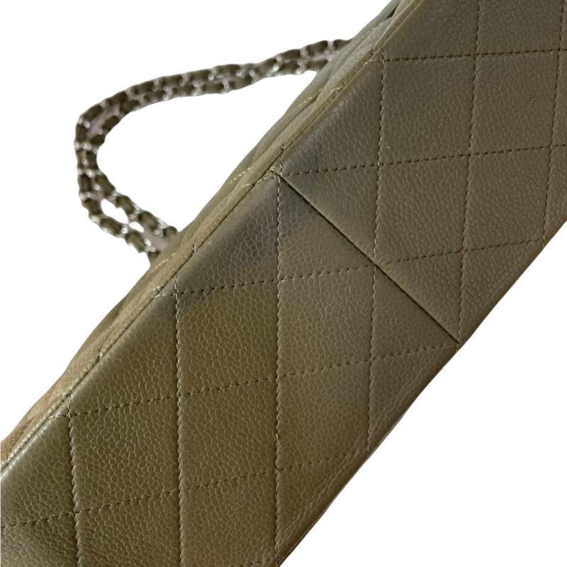 Chanel, Olive Green Calfskin Classic Double Flap