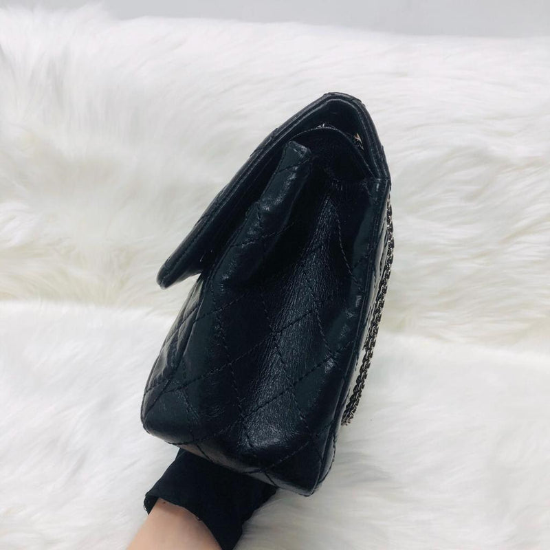 Reissue 227 Aged Calfskin Leather Black Silver Hardware