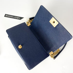 Navy Blue Old Medium Caviar Le Boy with GHW