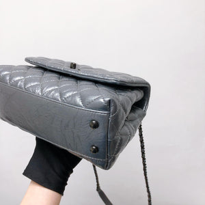Quilted Mini Coco Handle Flap Silver
