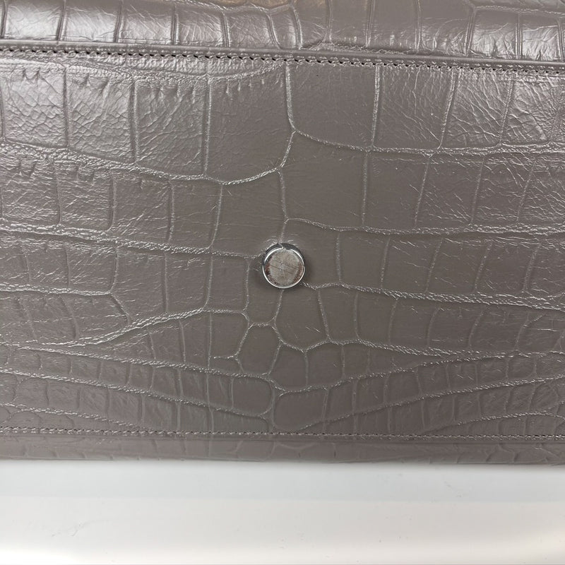 Small Sac De Jour in Crocodile-Embossed Leather Grey