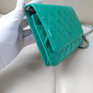 Patent Leather Quilted WOC SHW Teal