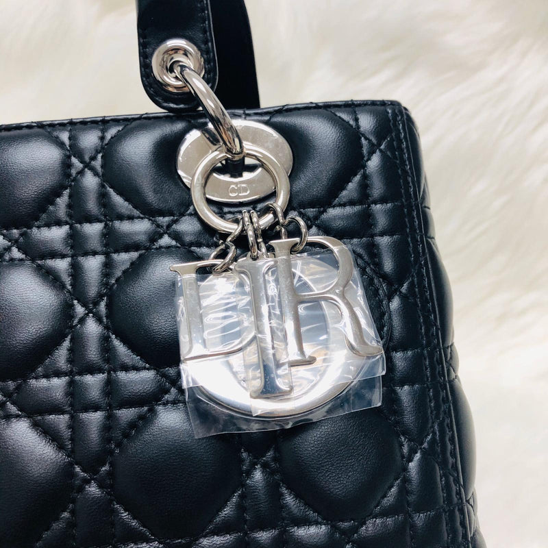 Medium Lady Dior Black Cannage Lambskin Bag with SHW