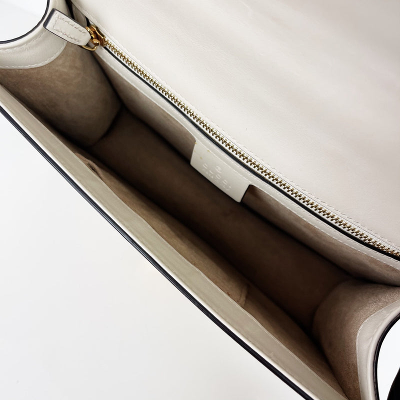 Sylvie Small Shoulder Bag in White GHW
