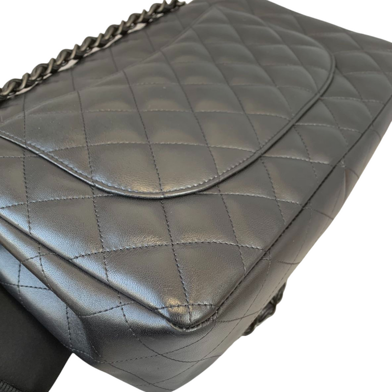 Jumbo Double Flap Lambskin So Black