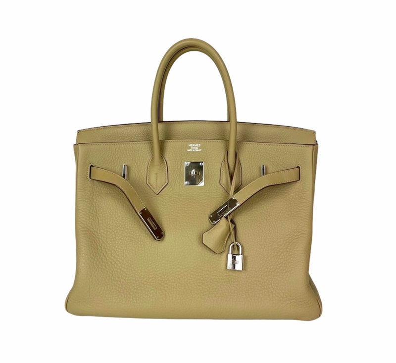 Birkin 35 Poussière Biege Clemence PHW