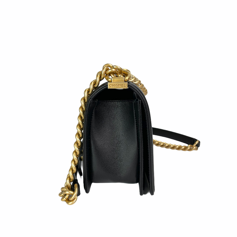 Chanel Leboy Caviar Leather Small Gold Hardware Black - NOBLEMARS