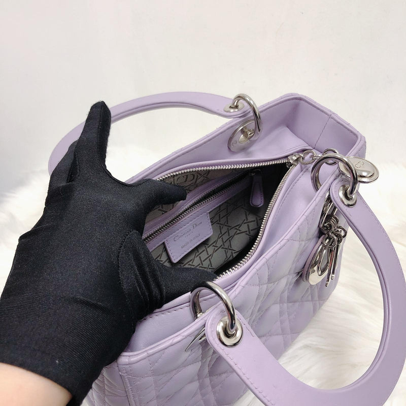 Lambskin Lady Dior Medium Bag in Lilac