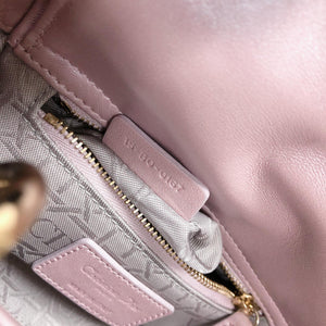 Mini Lady Dior Bag In Baby Pearly Pink with Champaign Hardware