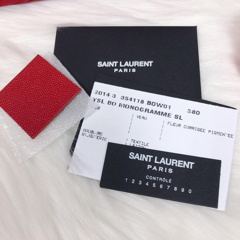 Saint Laurent Envelope Small Quilted Grain de Poudre Embossed Leather