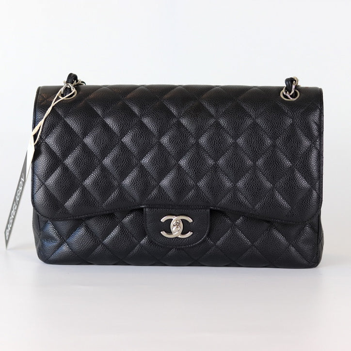 Jumbo Classic Flap Black Caviar Leather with SHW