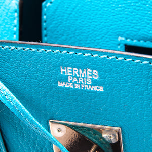 Birkin 30 Turquoise in Chèvre Leather PHW