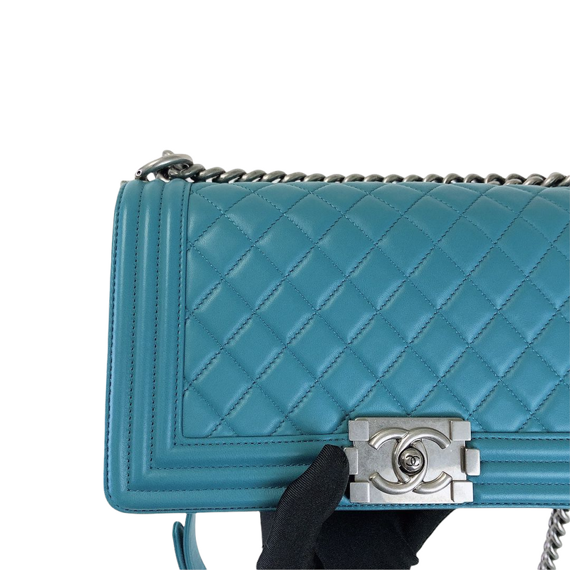 Chanel Blue Embroidered Felt Crest Austrian Satchel Ruthenium Hardware,  2015 Available For Immediate Sale At Sotheby's