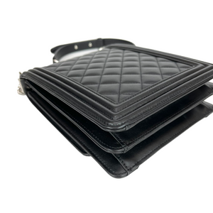 Vertical North South Boy Flap Bag in Black SHW