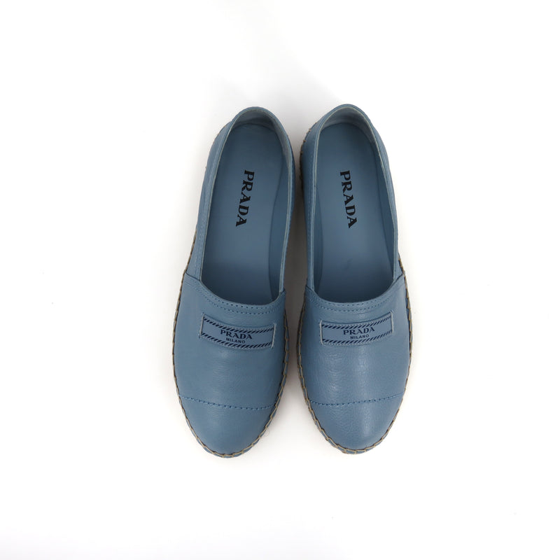 Navy blue leather discount espadrilles