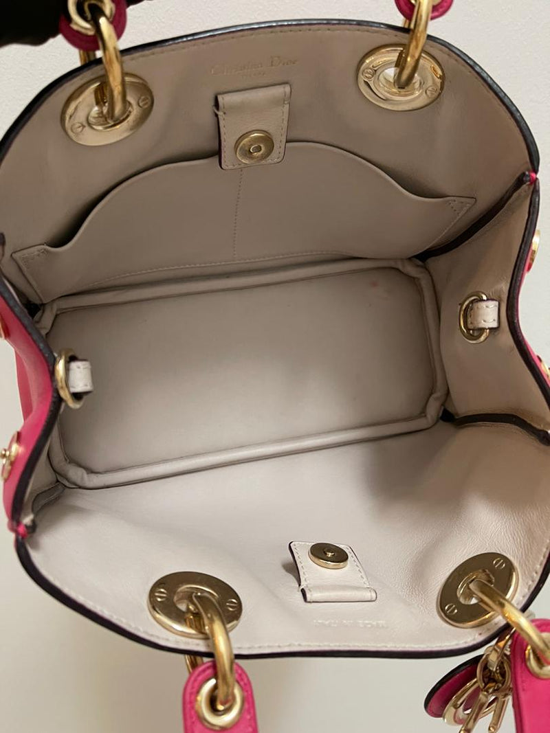 Pink Diorissima Mini Handbag with Ivory Straps - Handbags & Purses