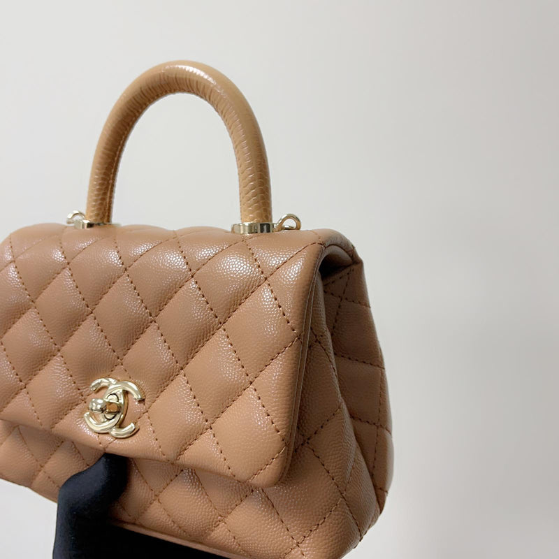 Mini Coco Handle Flap Caramel LGHW