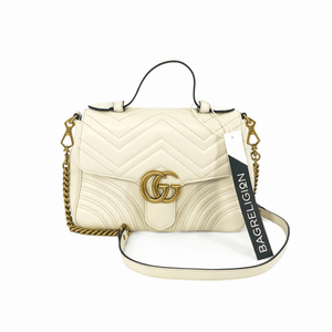 GG Marmont Chevron Top Handle Bag