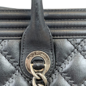 Double Stitched Boy Calf Tote Black RHW