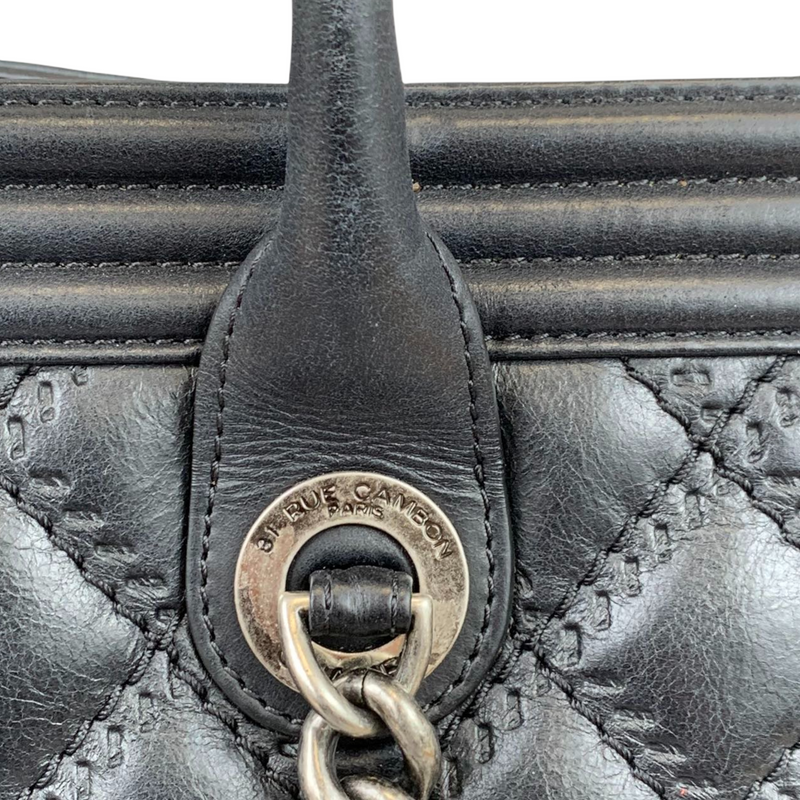 Double Stitched Boy Calf Tote Black RHW