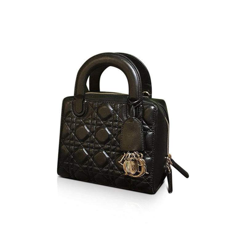 Lily Bag Black Cannage Quilted Leather