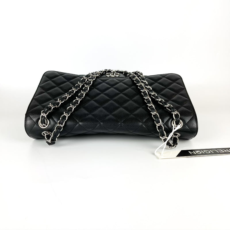 Maxi Single Flap Caviar Leather in Black SHW