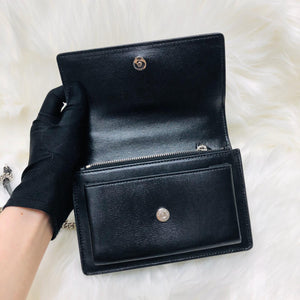 Mini Sunset Bag in Black Grained Leather