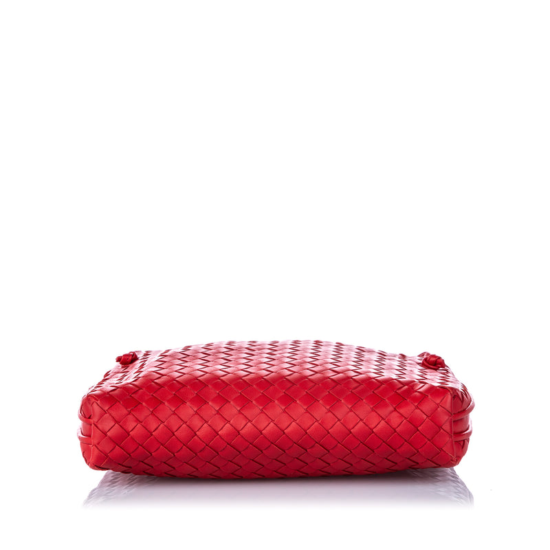 Intrecciato Nodini Leather Crossbody Bag Red