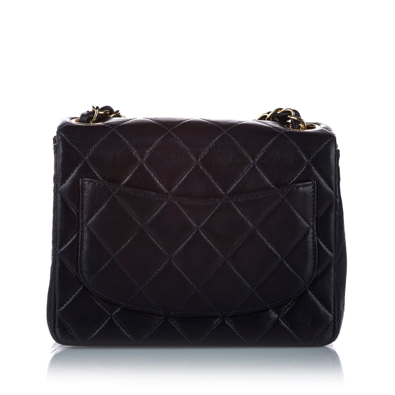 Mini Square Classic Lambskin Black GHW