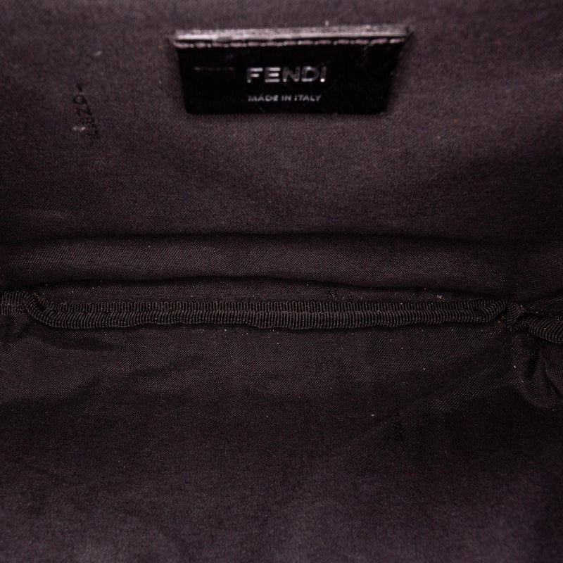 Embossed Zucca Leather Belt Bag Brown Black SHW