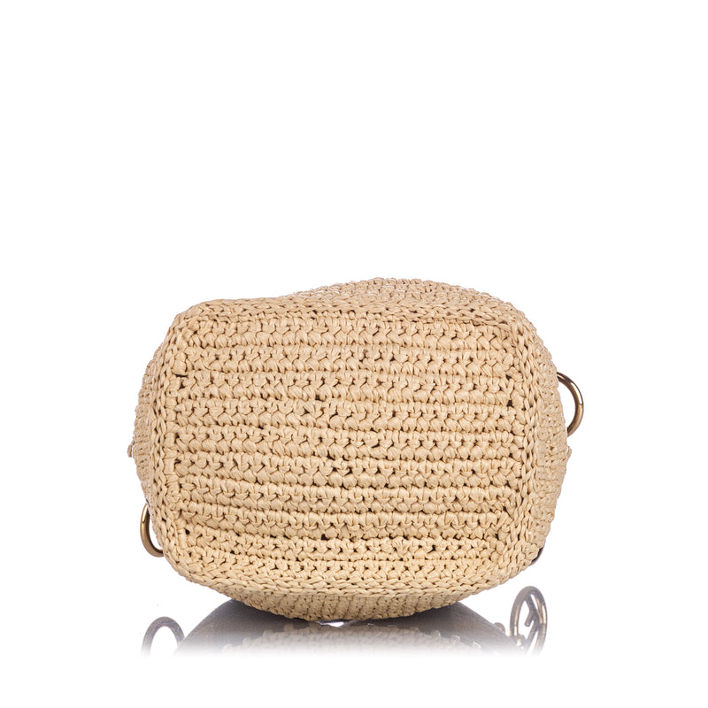 Mini Pequin Mon Tresor Canvas Bucket Bag Brown