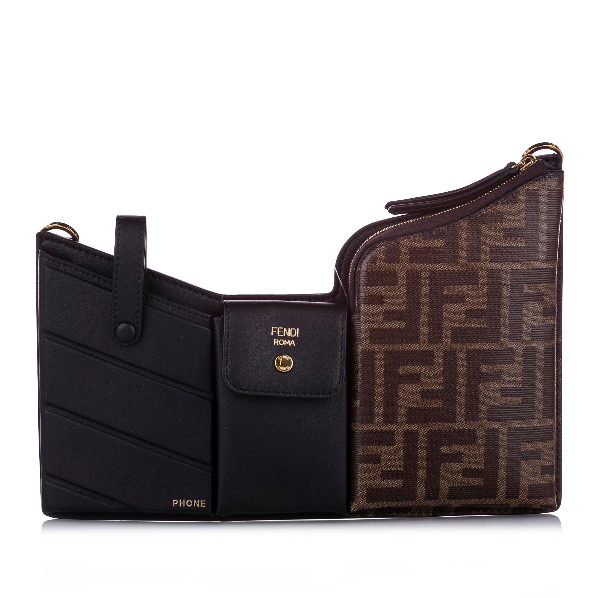 Fendi Mini Zucca 3 Pockets Crossbody Bag Black – Bag Religion