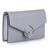 F is Fendi Leather Wallet on Chain Blue - Bag Religion