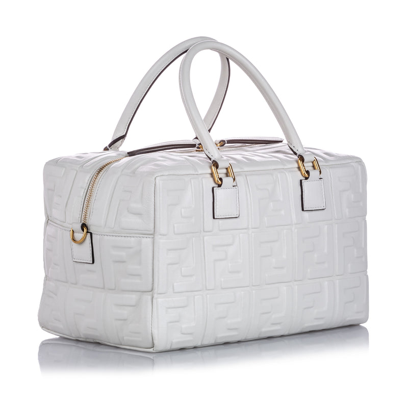 Zucca Embossed Leather Satchel White - Bag Religion