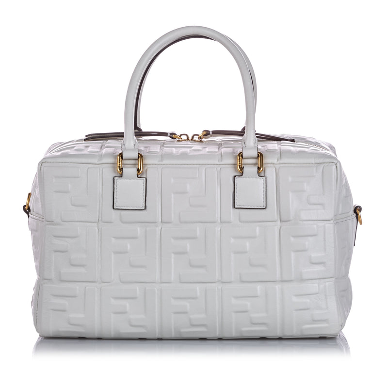 Zucca Embossed Leather Satchel White - Bag Religion