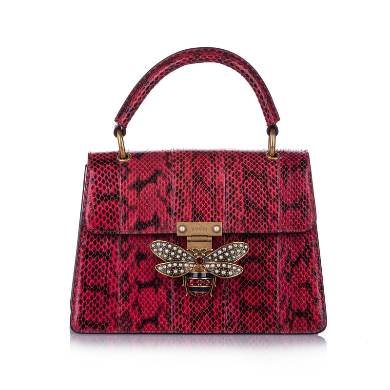 Queen Margaret Python Satchel Red