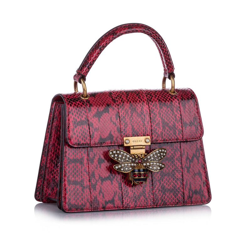 Queen Margaret Python Satchel Red