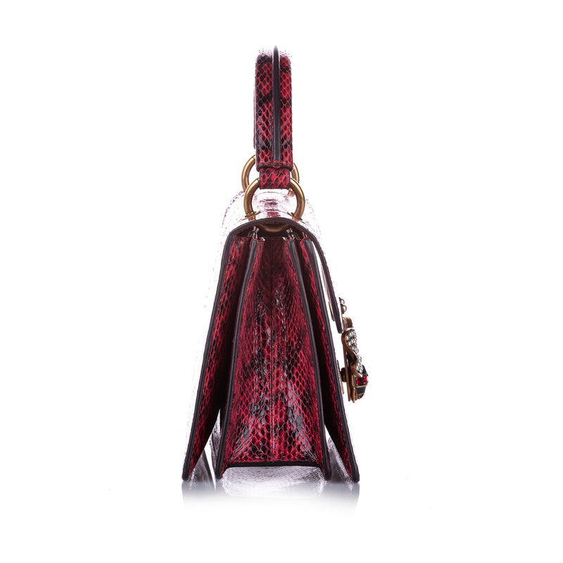 Queen Margaret Python Satchel Red