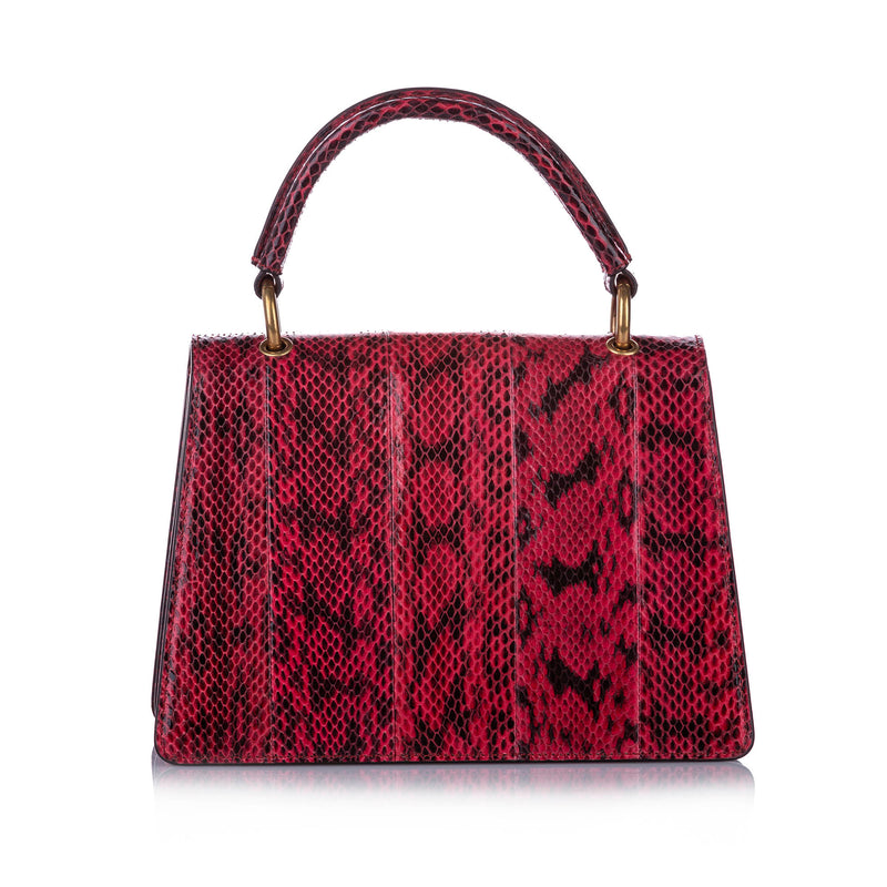 Queen Margaret Python Satchel Red