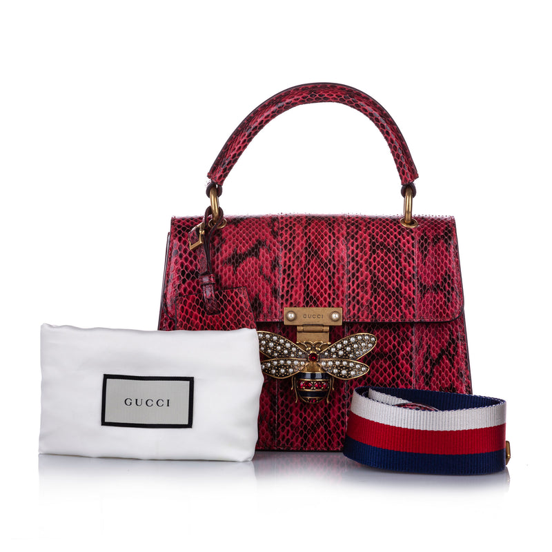 Queen Margaret Python Satchel Red