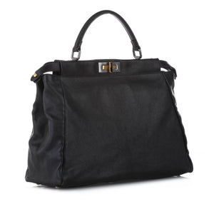 Peekaboo Leather Satchel Black - Bag Religion