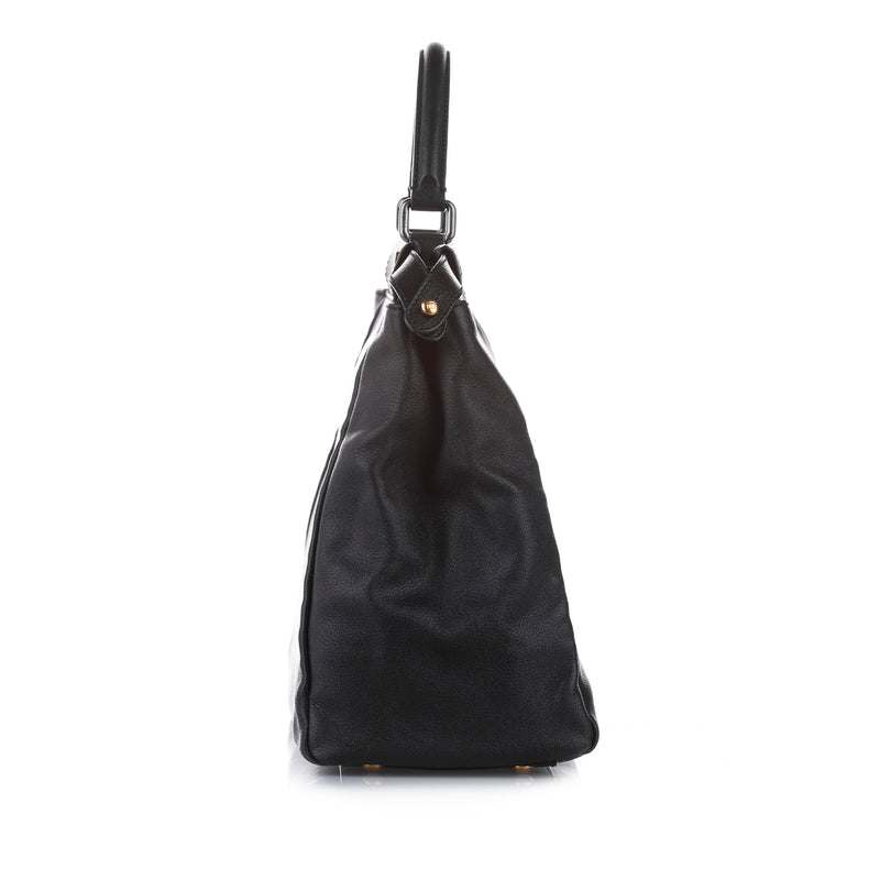 Peekaboo Leather Satchel Black - Bag Religion