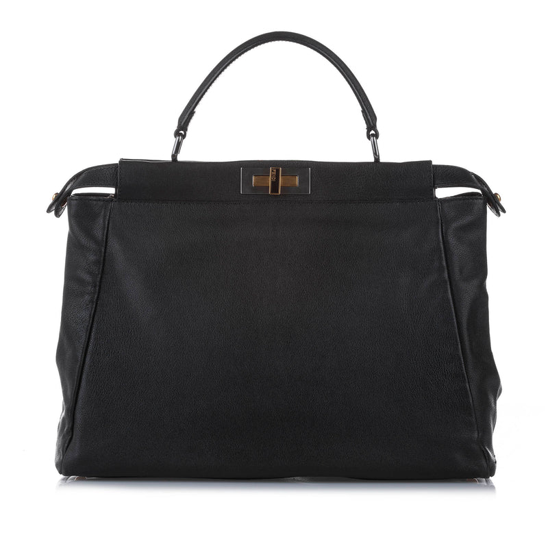 Peekaboo Leather Satchel Black - Bag Religion