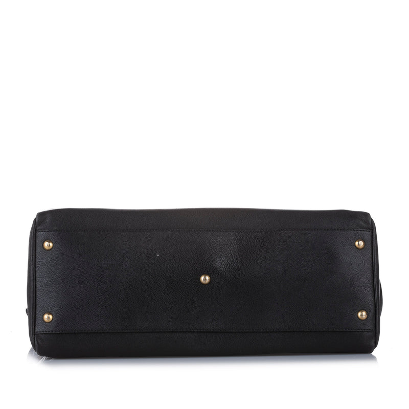 Peekaboo Leather Satchel Black - Bag Religion