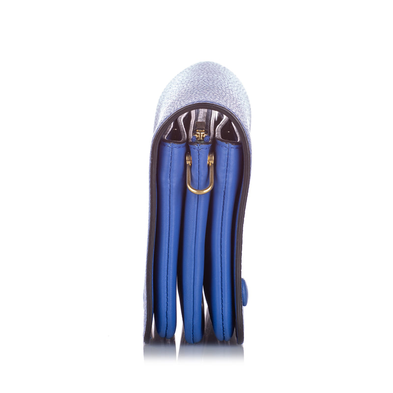 Small Clifton Leather Crossbody Bag Blue